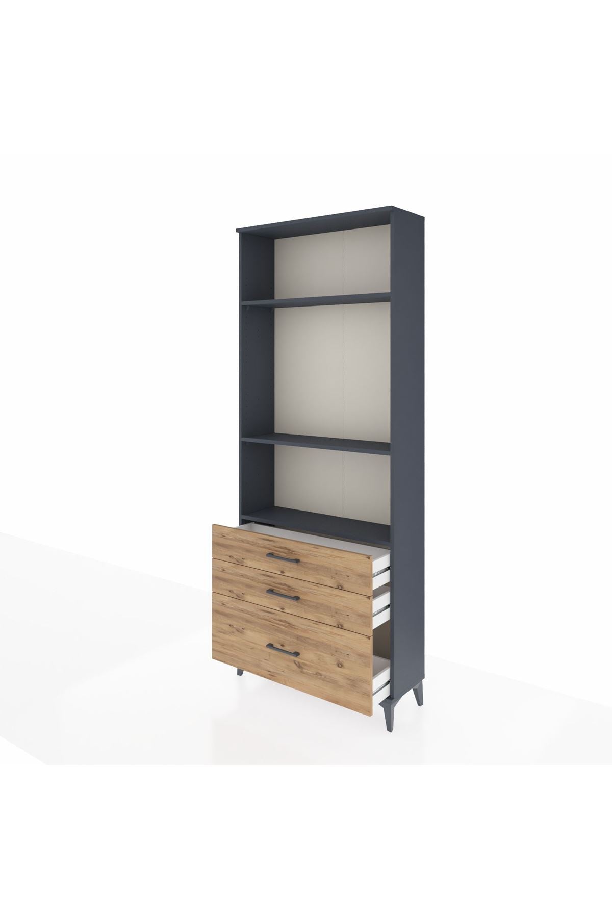 Arges Dolap 3 Raflı 3 Çekmeceli 88x30x221 - S30M060V6A