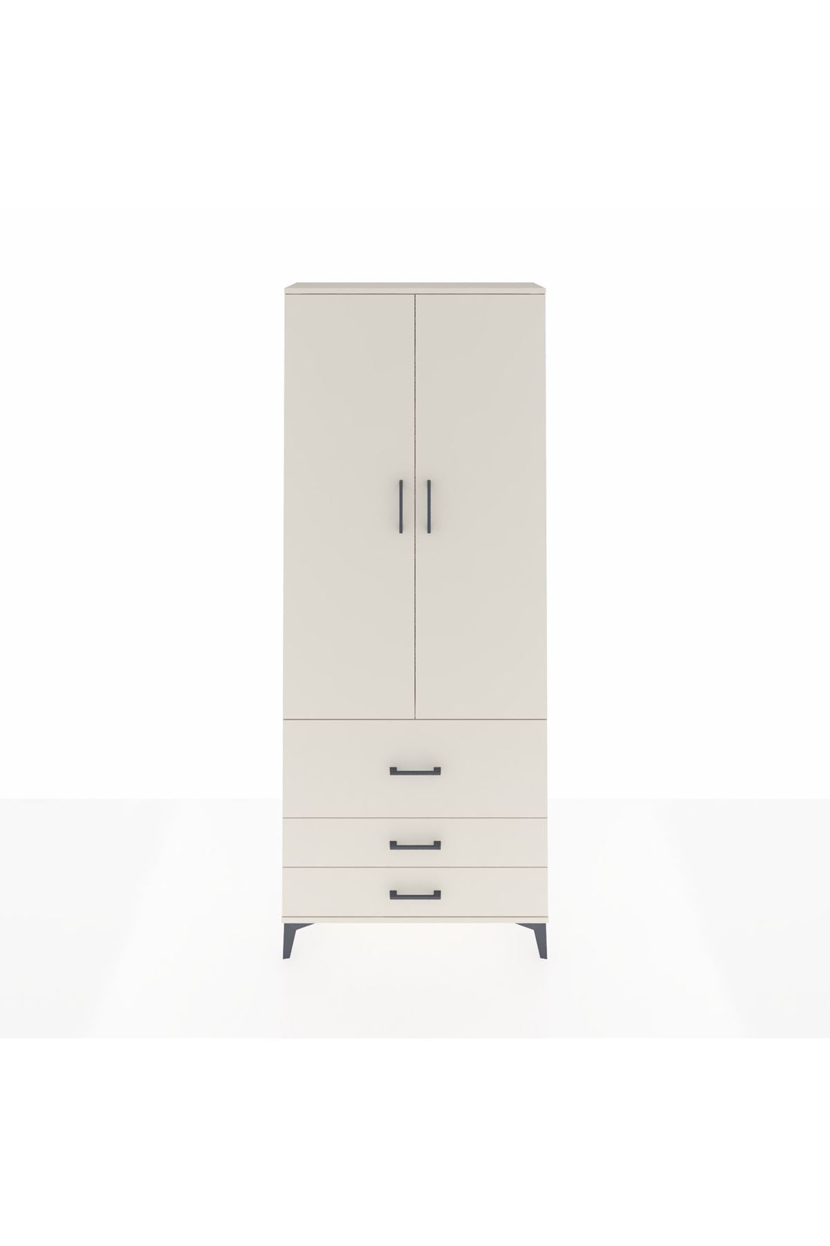 Arges Dolap 2 Raflı 3 Çekmeceli Tek Askılı 88x30x221 - S30M061V1A