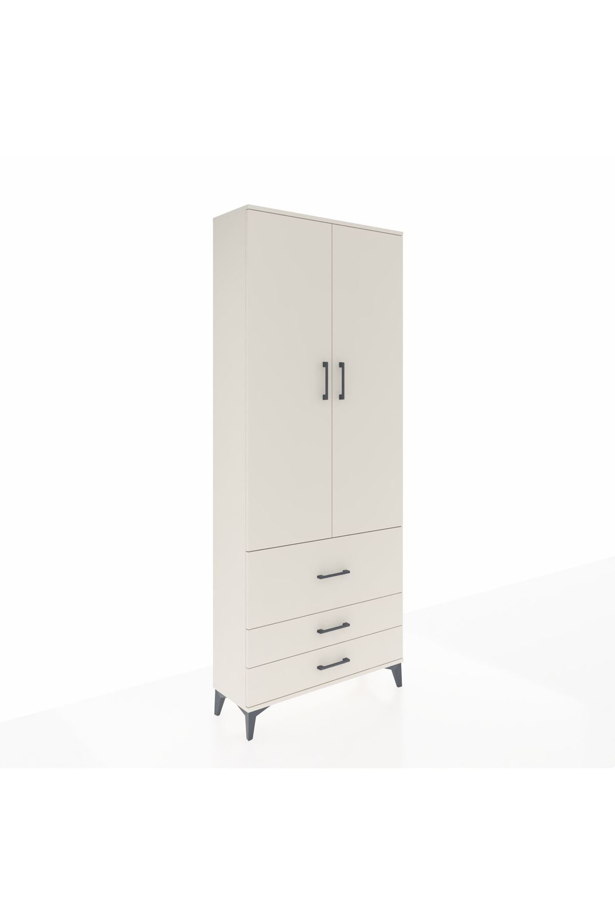 Arges Dolap 2 Raflı 3 Çekmeceli Tek Askılı 88x30x221 - S30M061V1A