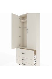 Arges Dolap 2 Raflı 3 Çekmeceli Tek Askılı 88x30x221 - S30M061V1A
