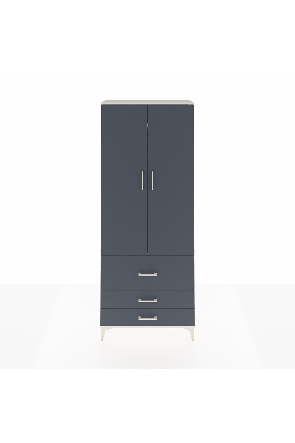 Arges Dolap 2 Raflı 3 Çekmeceli Tek Askılı 88x30x221 - S30M061V2A