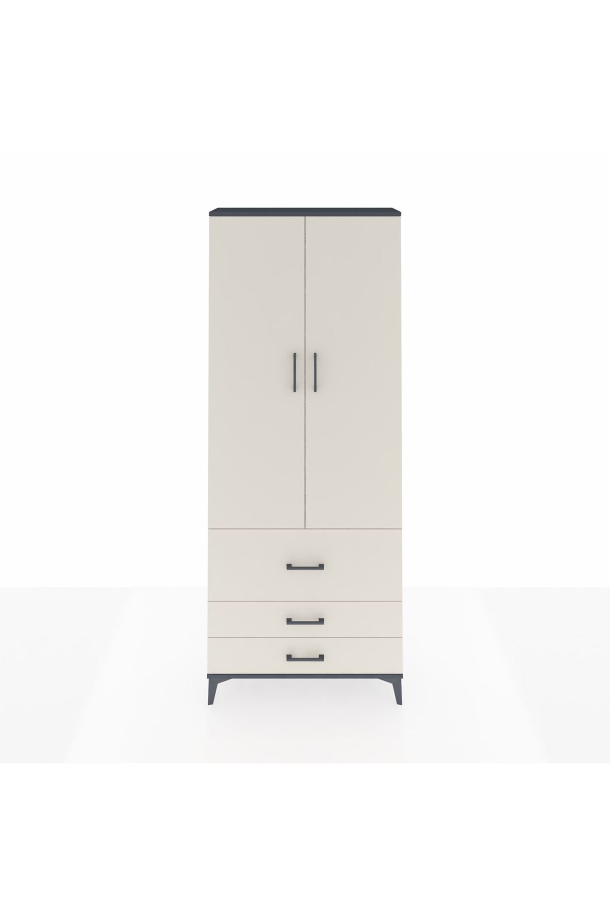 Arges Dolap 2 Raflı 3 Çekmeceli Tek Askılı 88x30x221 - S30M061V4A