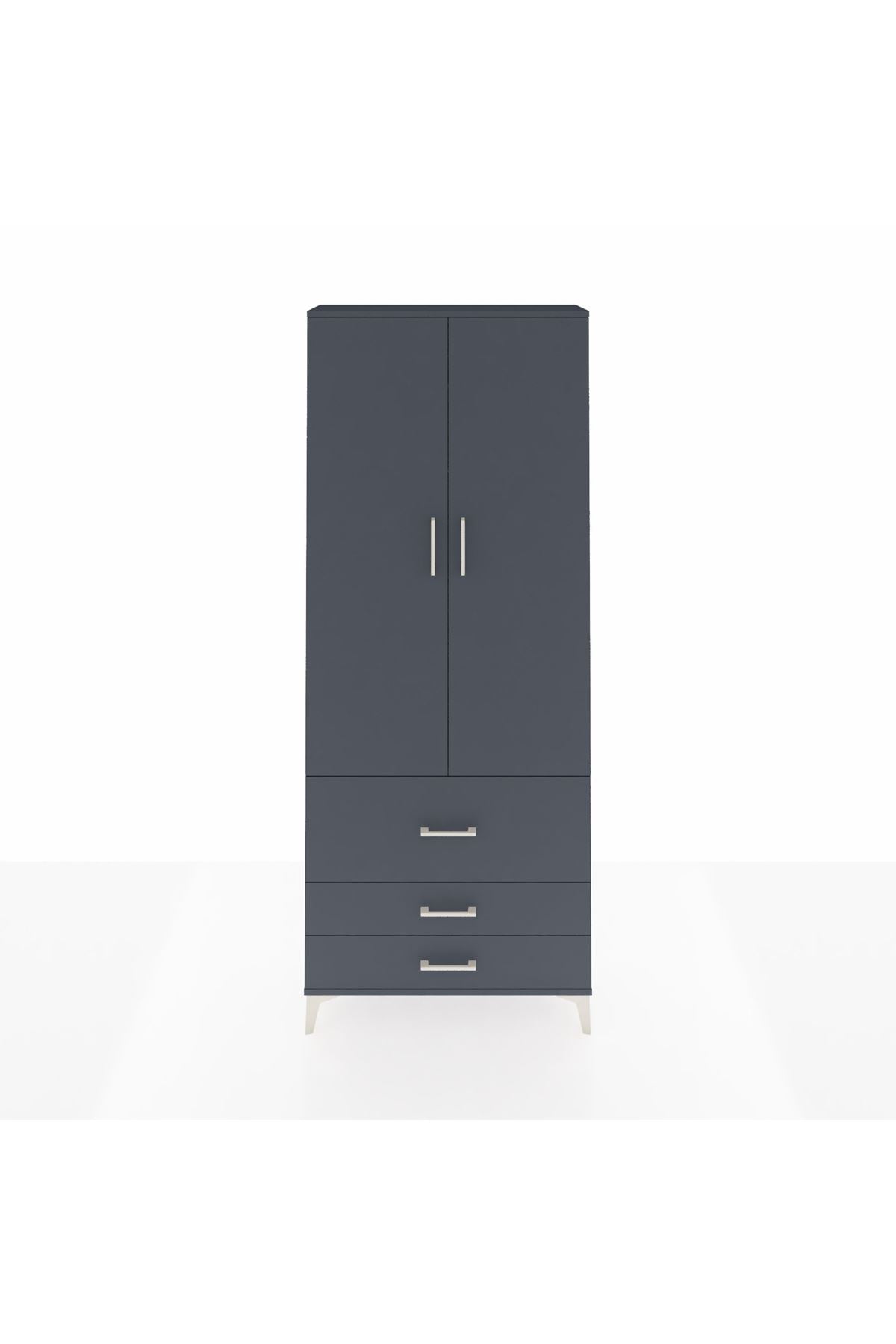 Arges Dolap 2 Raflı 3 Çekmeceli Tek Askılı 88x30x221 - S30M061V5A