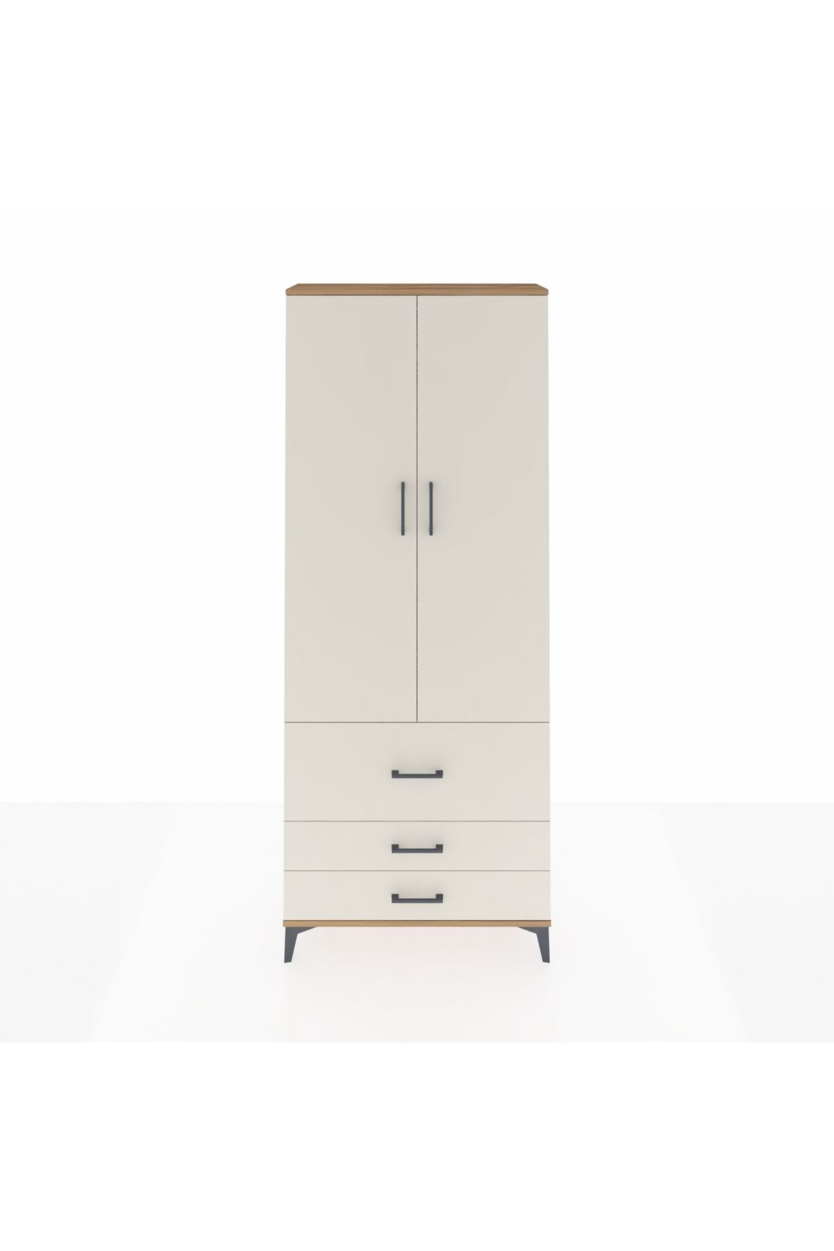 Arges Dolap 2 Raflı 3 Çekmeceli Tek Askılı 88x30x221 - S30M061V7A