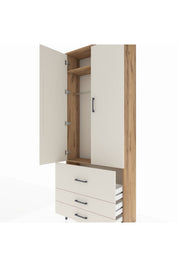 Arges Dolap 2 Raflı 3 Çekmeceli Tek Askılı 88x30x221 - S30M061V7A