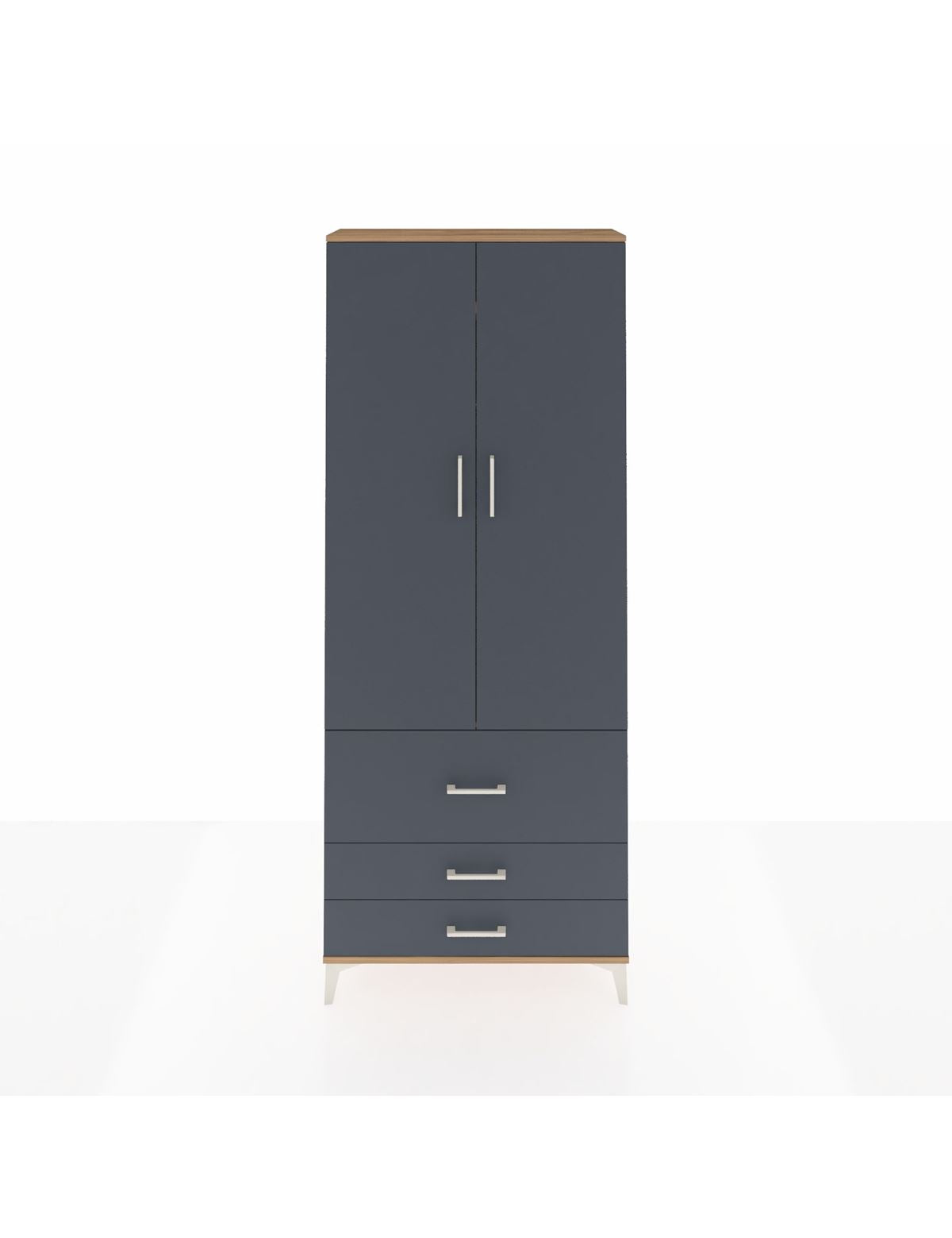 Arges Dolap 2 Raflı 3 Çekmeceli Tek Askılı 88x30x221 - S30M061V8A
