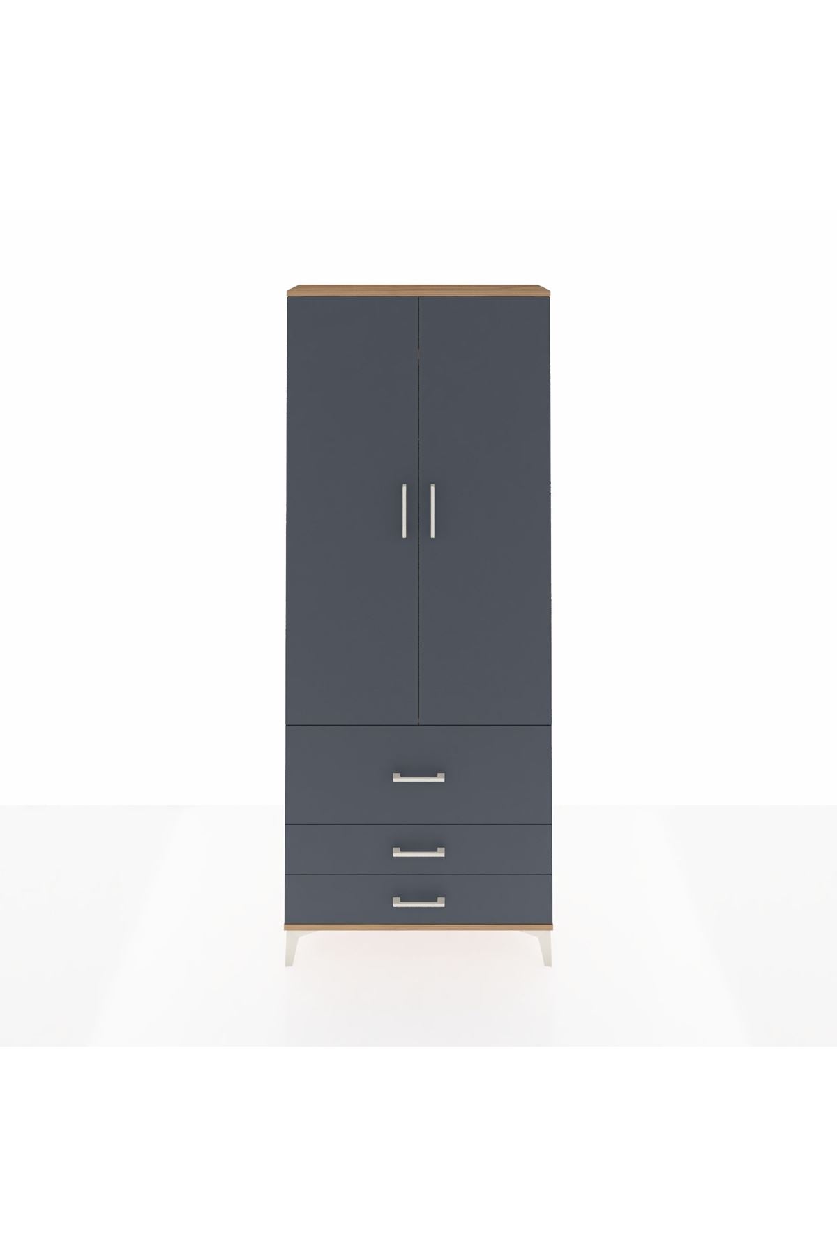 Arges Dolap 2 Raflı 3 Çekmeceli Tek Askılı 88x30x221 - S30M061V8A