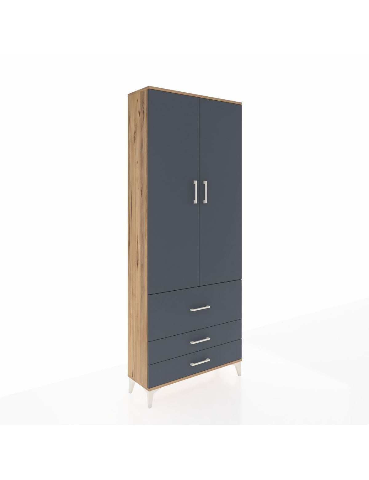 Arges Dolap 2 Raflı 3 Çekmeceli Tek Askılı 88x30x221 - S30M061V8A