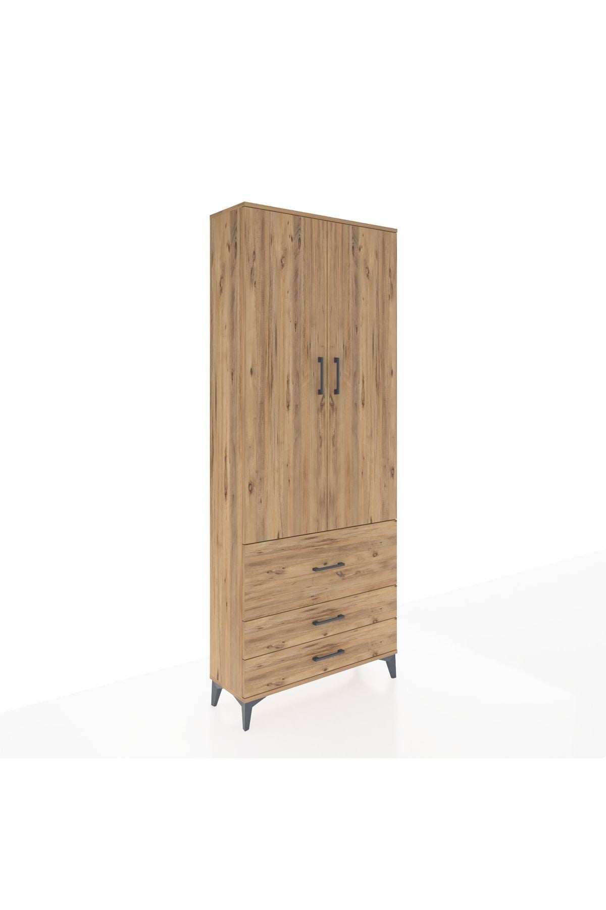 Arges Dolap 2 Raflı 3 Çekmeceli Tek Askılı 88x30x221 - S30M061V9A