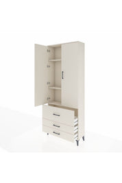 Arges Dolap 3 Raflı 3 Çekmeceli 2 Kapaklı 88x30x221 - S30M062V1A