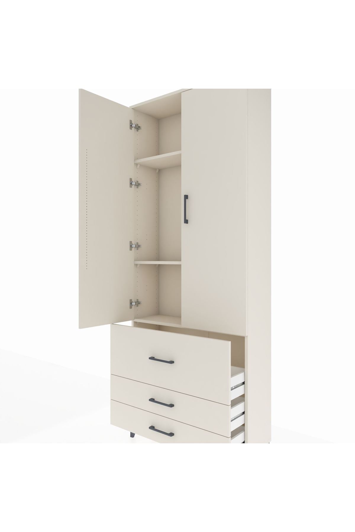 Arges Dolap 3 Raflı 3 Çekmeceli 2 Kapaklı 88x30x221 - S30M062V1A