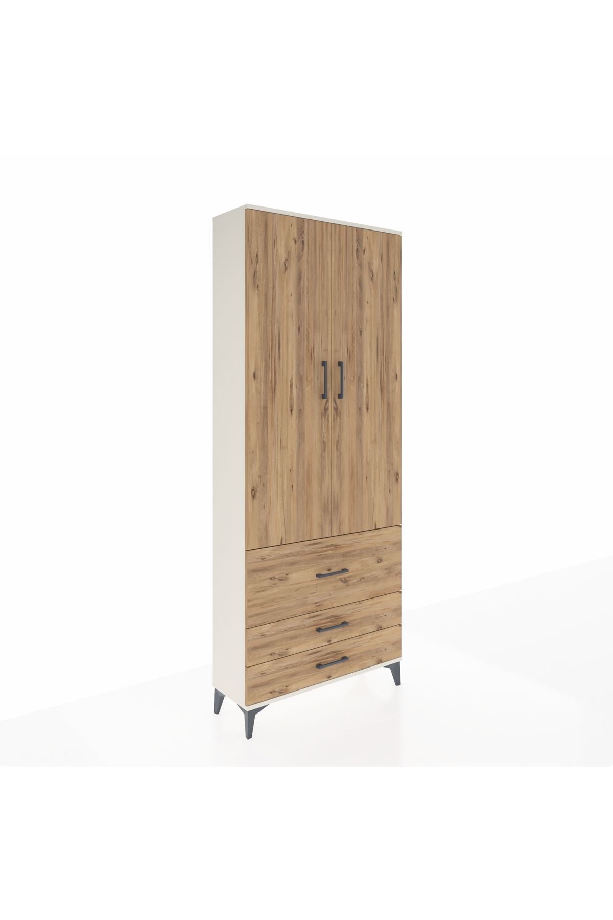 Arges Dolap 3 Raflı 3 Çekmeceli 2 Kapaklı 88x30x221 - S30M062V3A