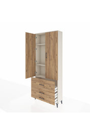 Arges Dolap 3 Raflı 3 Çekmeceli 2 Kapaklı 88x30x221 - S30M062V3A