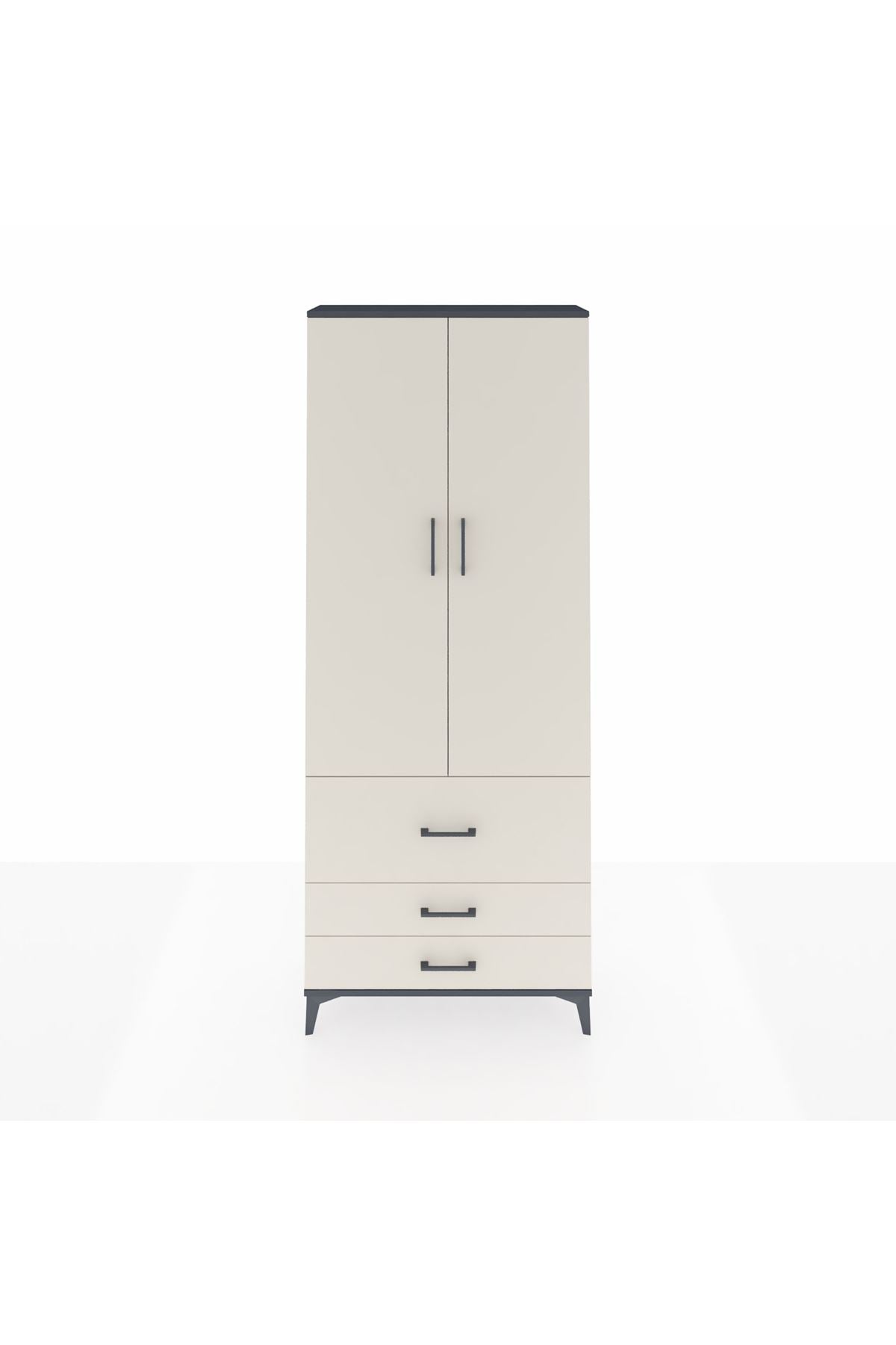 Arges Dolap 3 Raflı 3 Çekmeceli 2 Kapaklı 88x30x221 - S30M062V4A