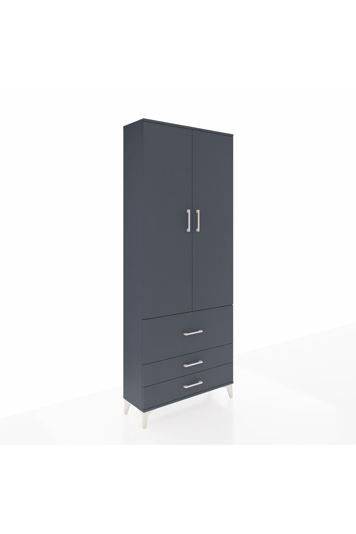 Arges Dolap 3 Raflı 3 Çekmeceli 2 Kapaklı 88x30x221 - S30M062V5A