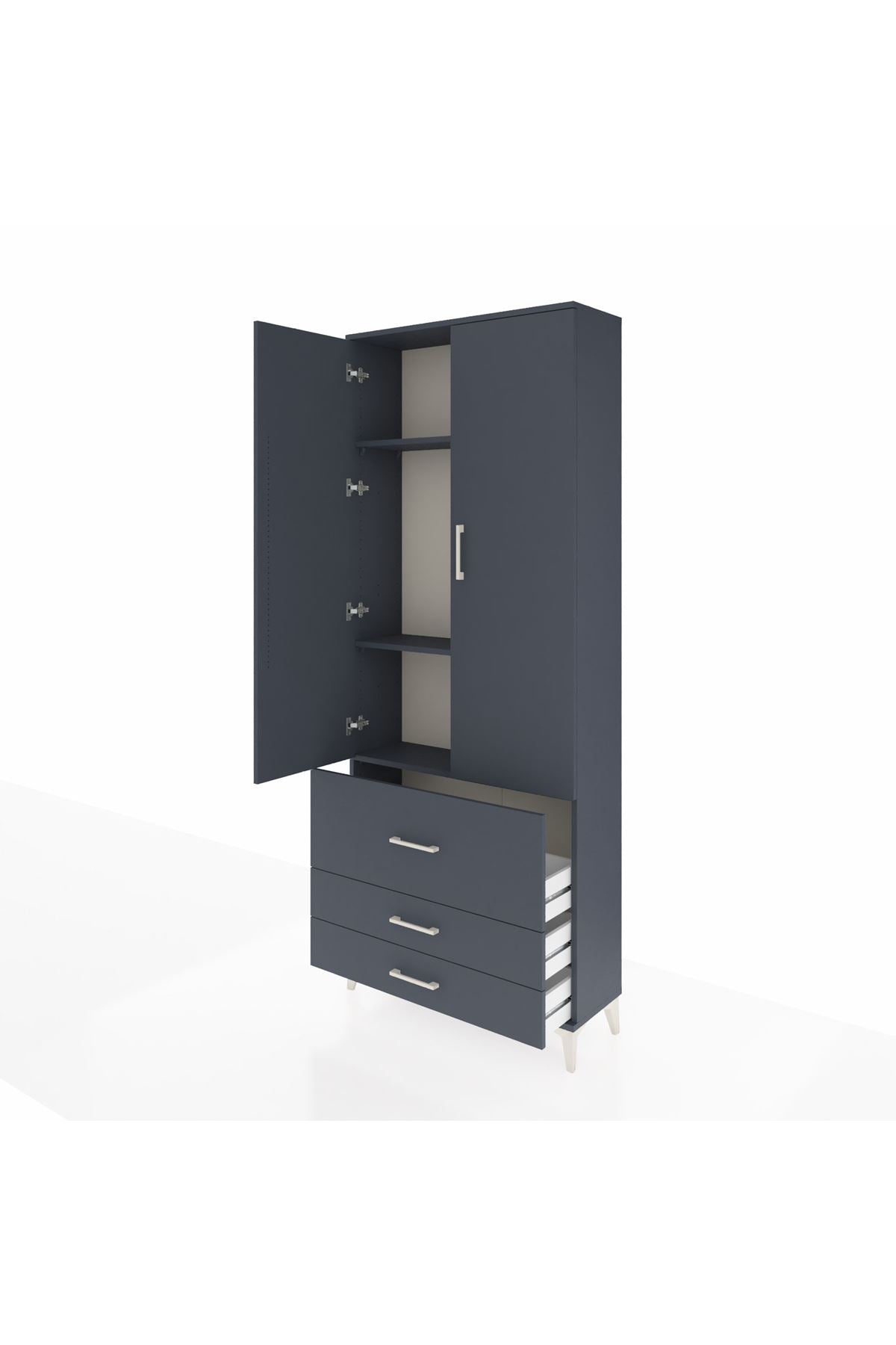Arges Dolap 3 Raflı 3 Çekmeceli 2 Kapaklı 88x30x221 - S30M062V5A