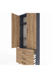 Arges Dolap 3 Raflı 3 Çekmeceli 2 Kapaklı 88x30x221 - S30M062V6A