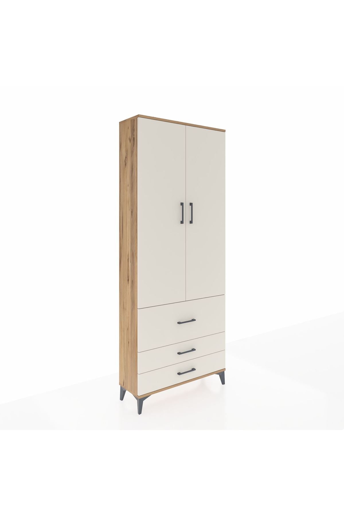 Arges Dolap 3 Raflı 3 Çekmeceli 2 Kapaklı 88x30x221 - S30M062V7A
