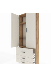 Arges Dolap 3 Raflı 3 Çekmeceli 2 Kapaklı 88x30x221 - S30M062V7A