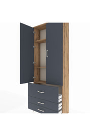 Arges Dolap 3 Raflı 3 Çekmeceli 2 Kapaklı 88x30x221 - S30M062V8A