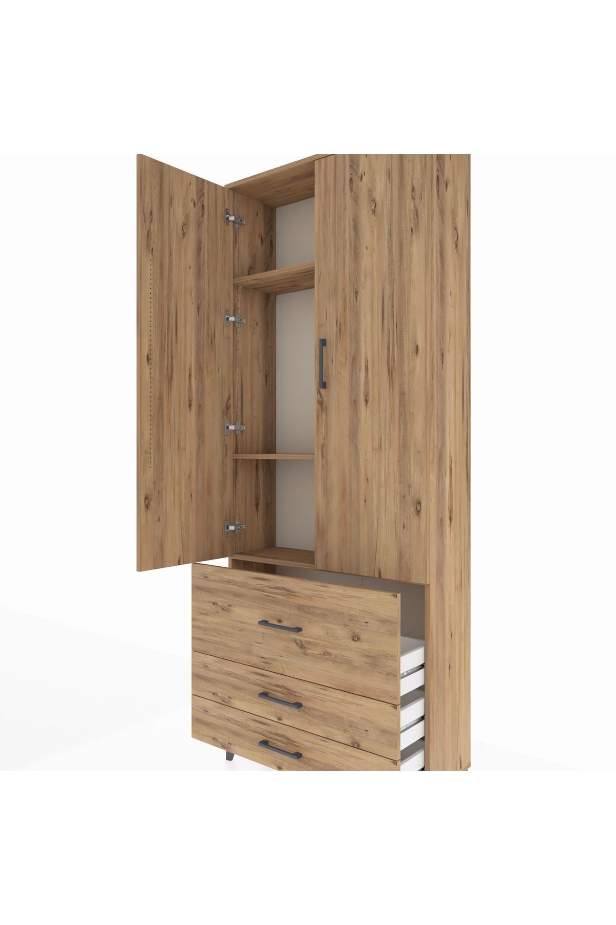 Arges Dolap 3 Raflı 3 Çekmeceli 2 Kapaklı 88x30x221 - S30M062V9A