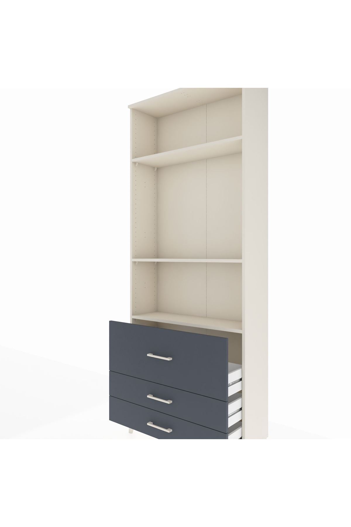 Arges Dolap 3 Raflı 3 Çekmeceli 88x30x221 - S30M063V2A