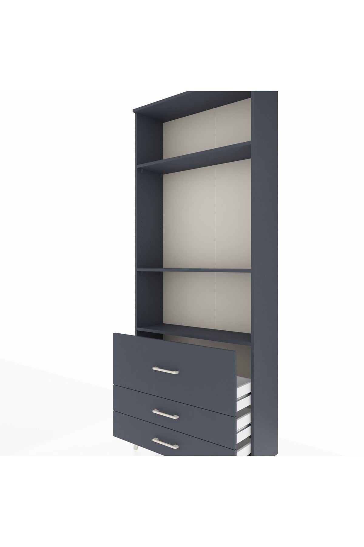 Arges Dolap 3 Raflı 3 Çekmeceli 88x30x221 - S30M063V5A