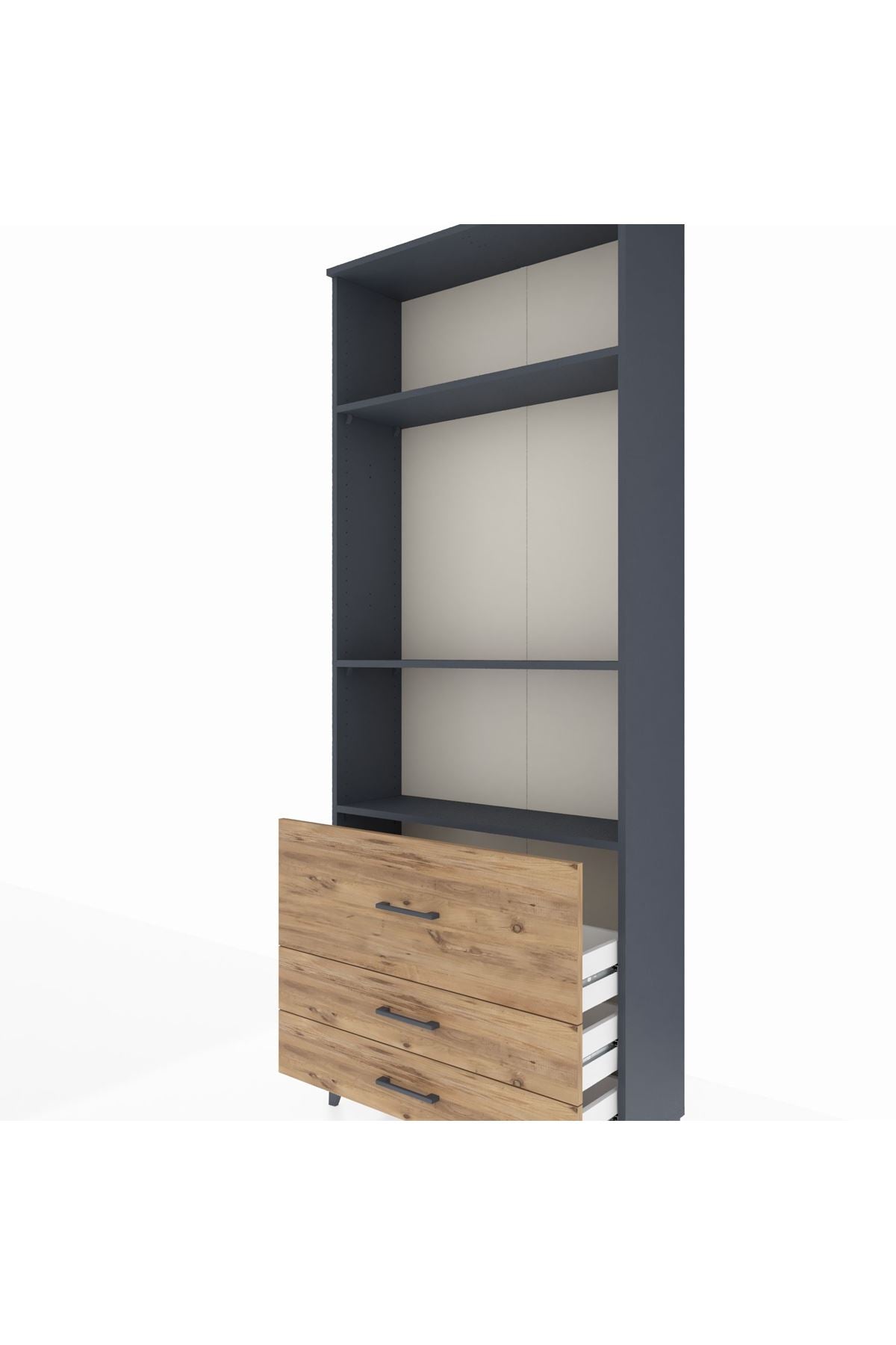 Arges Dolap 3 Raflı 3 Çekmeceli 88x30x221 - S30M063V6A