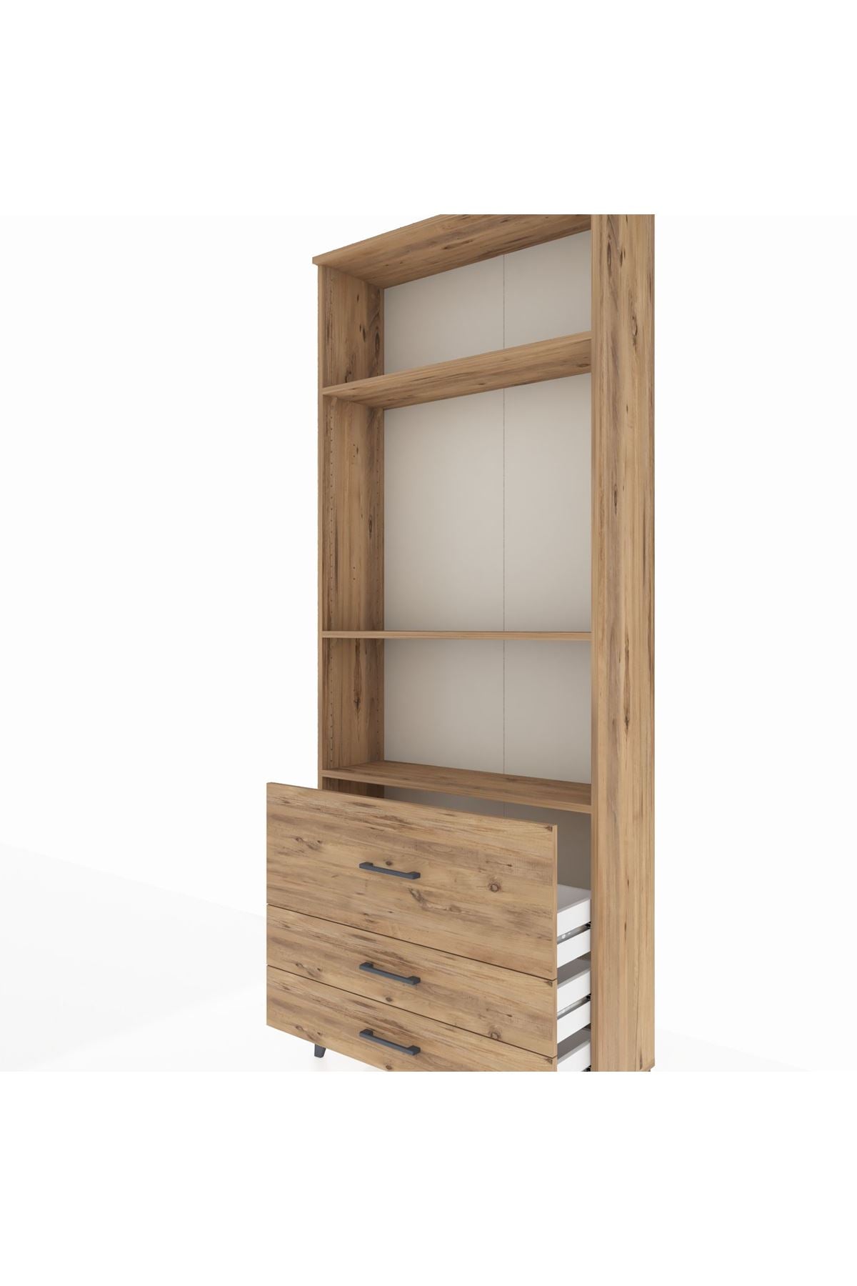 Arges Dolap 3 Raflı 3 Çekmeceli 88x30x221 - S30M063V9A