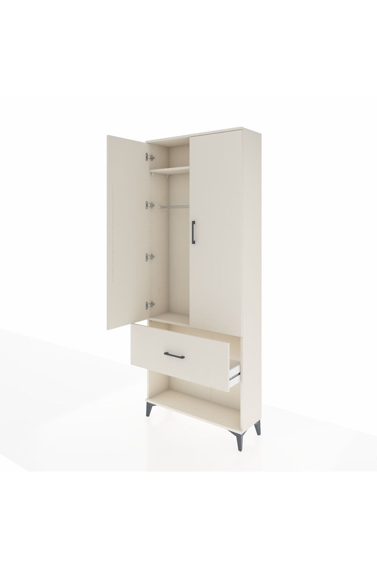 Arges Dolap 2 Raflı Tek Çekmeceli Tek Askılı 88x30x221 - S30M064V1A