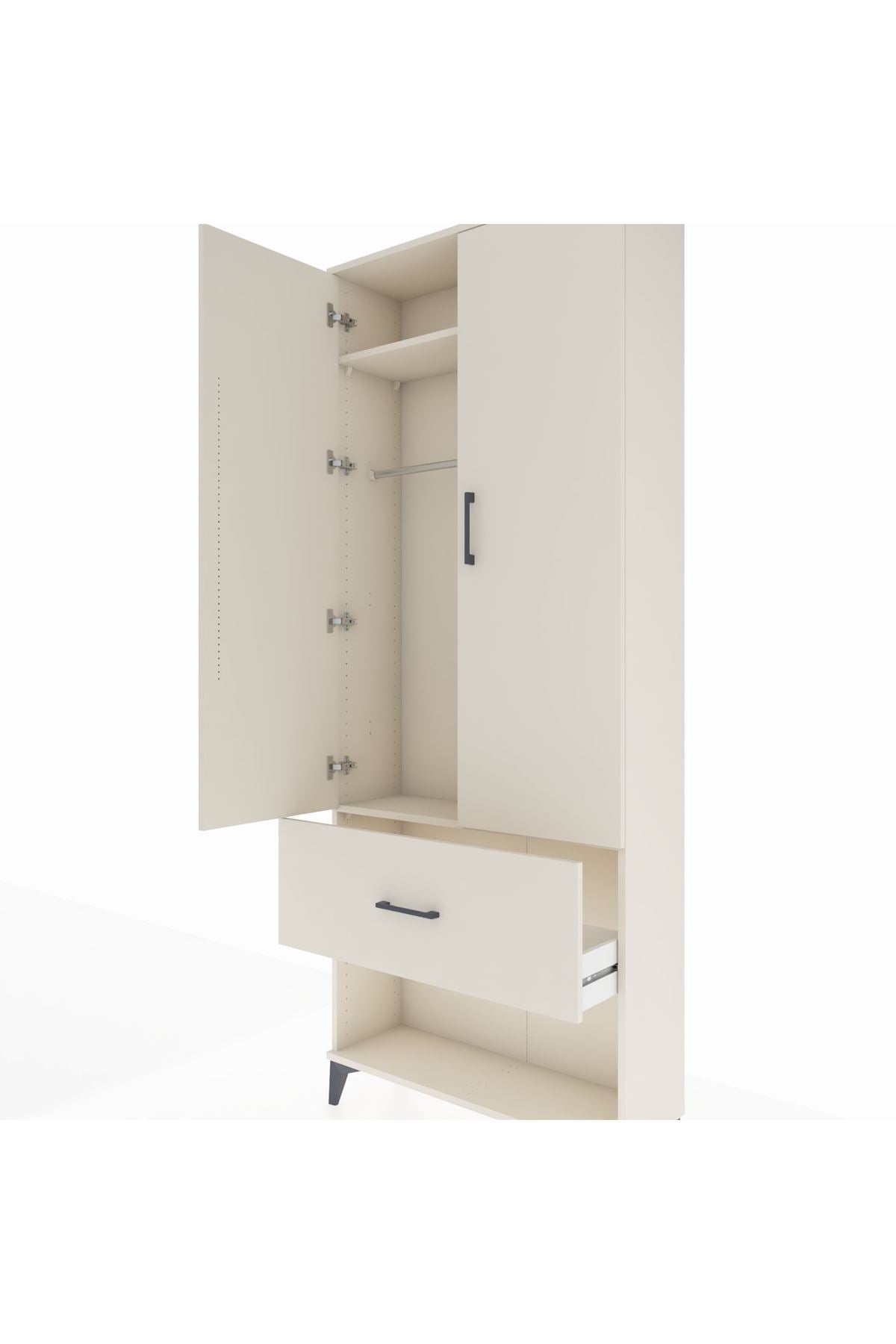 Arges Dolap 2 Raflı Tek Çekmeceli Tek Askılı 88x30x221 - S30M064V1A