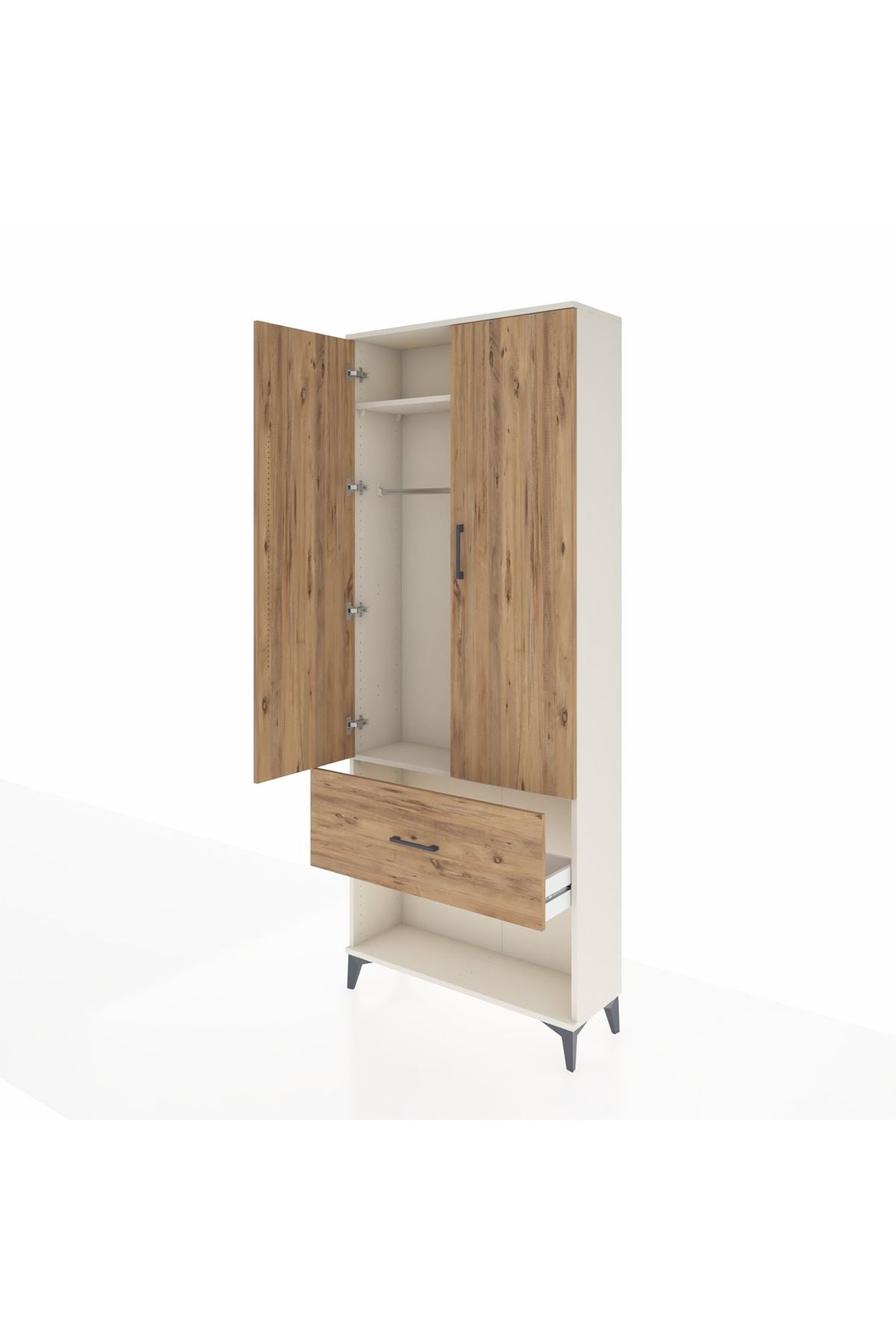 Arges Dolap 2 Raflı Tek Çekmeceli Tek Askılı 88x30x221 - S30M064V3A