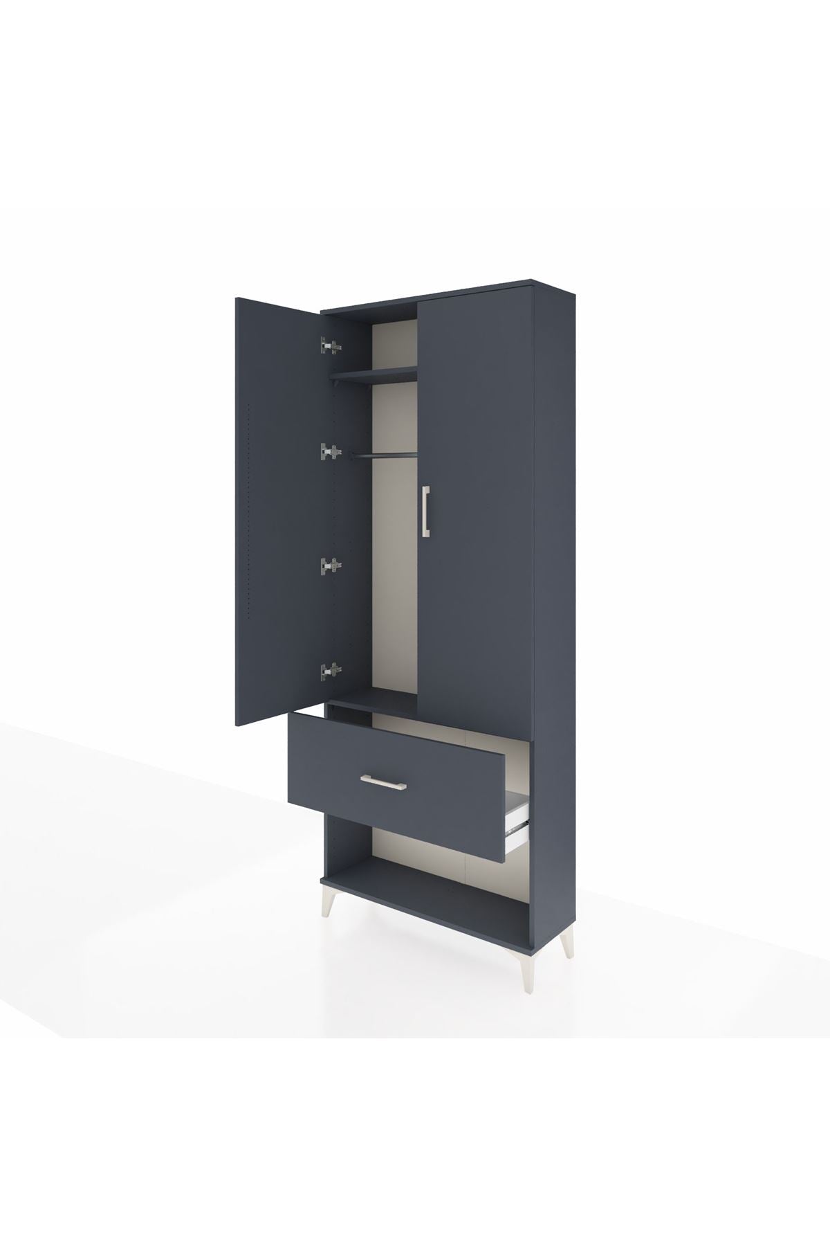 Arges Dolap 2 Raflı Tek Çekmeceli Tek Askılı 88x30x221 - S30M064V5A
