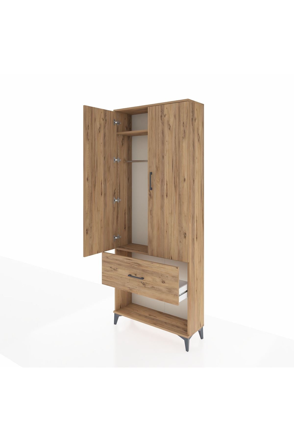 Arges Dolap 2 Raflı Tek Çekmeceli Tek Askılı 88x30x221 - S30M064V9A