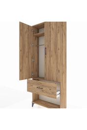 Arges Dolap 2 Raflı Tek Çekmeceli Tek Askılı 88x30x221 - S30M064V9A