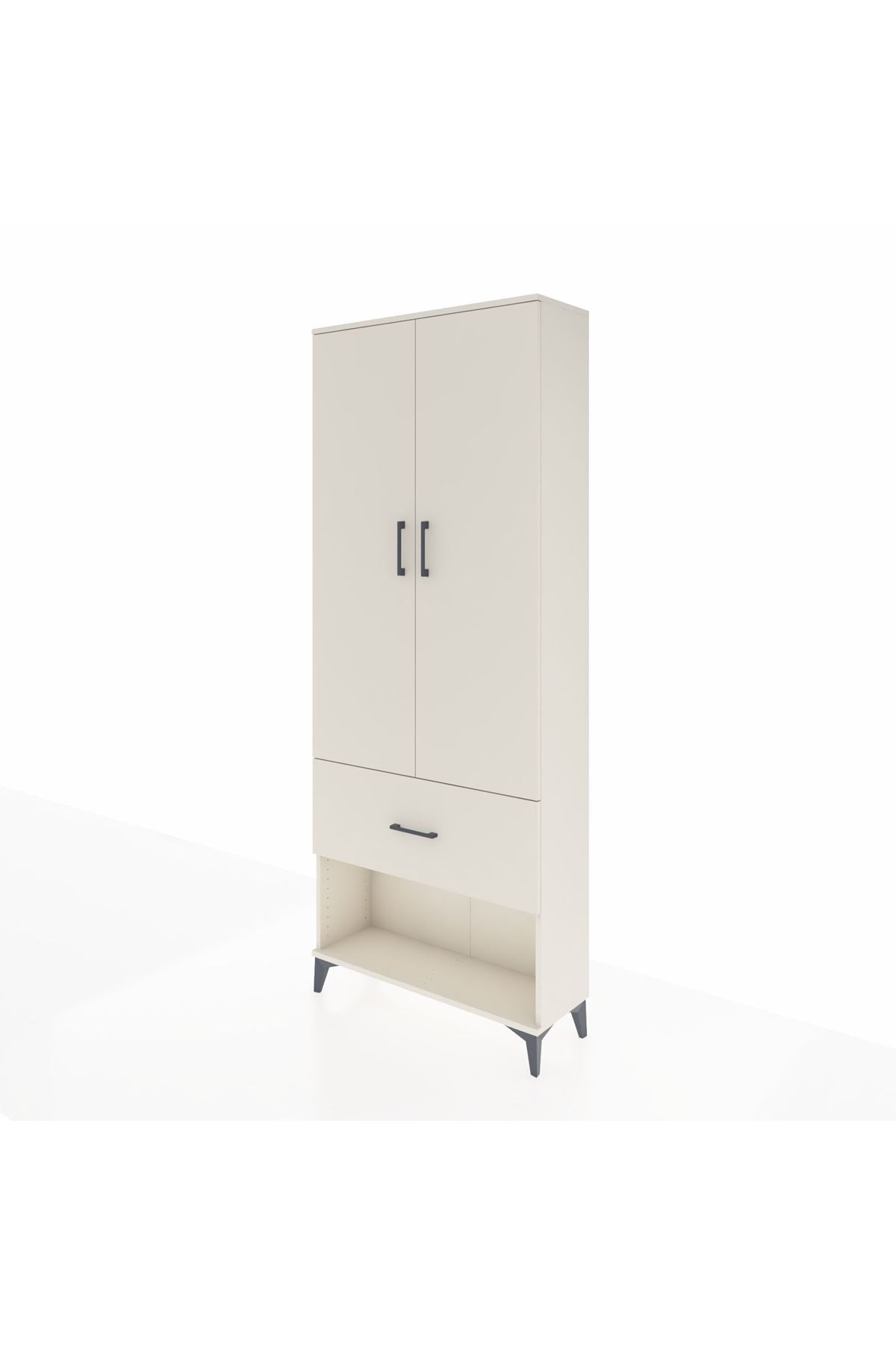 Arges Dolap 3 Raflı Tek Çekmeceli 2 Kapaklı 88x30x221 - S30M065V1A