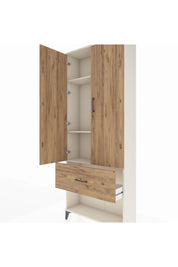 Arges Dolap 3 Raflı Tek Çekmeceli 2 Kapaklı 88x30x221 - S30M065V3A