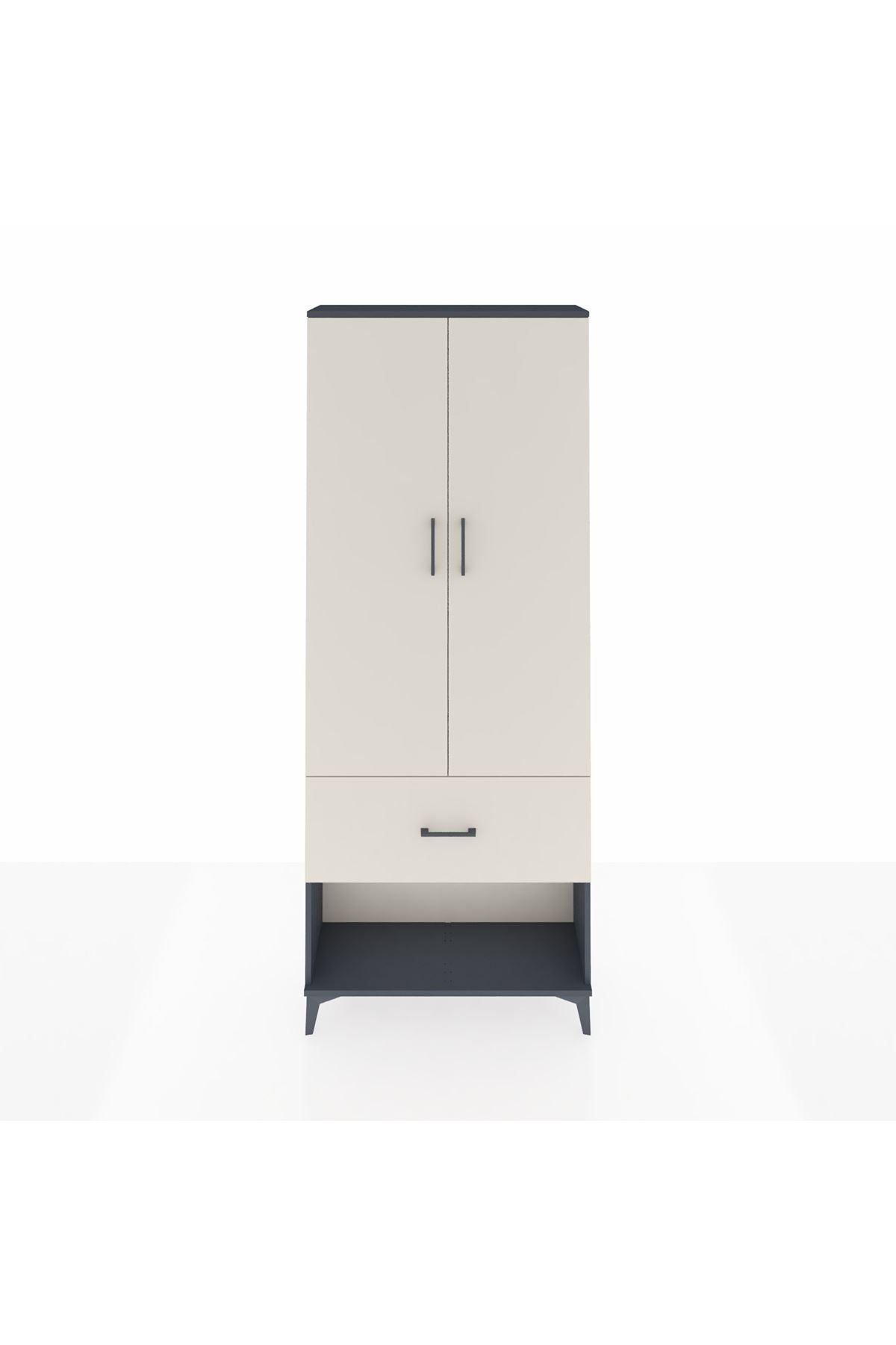 Arges Dolap 3 Raflı Tek Çekmeceli 2 Kapaklı 88x30x221 - S30M065V4A