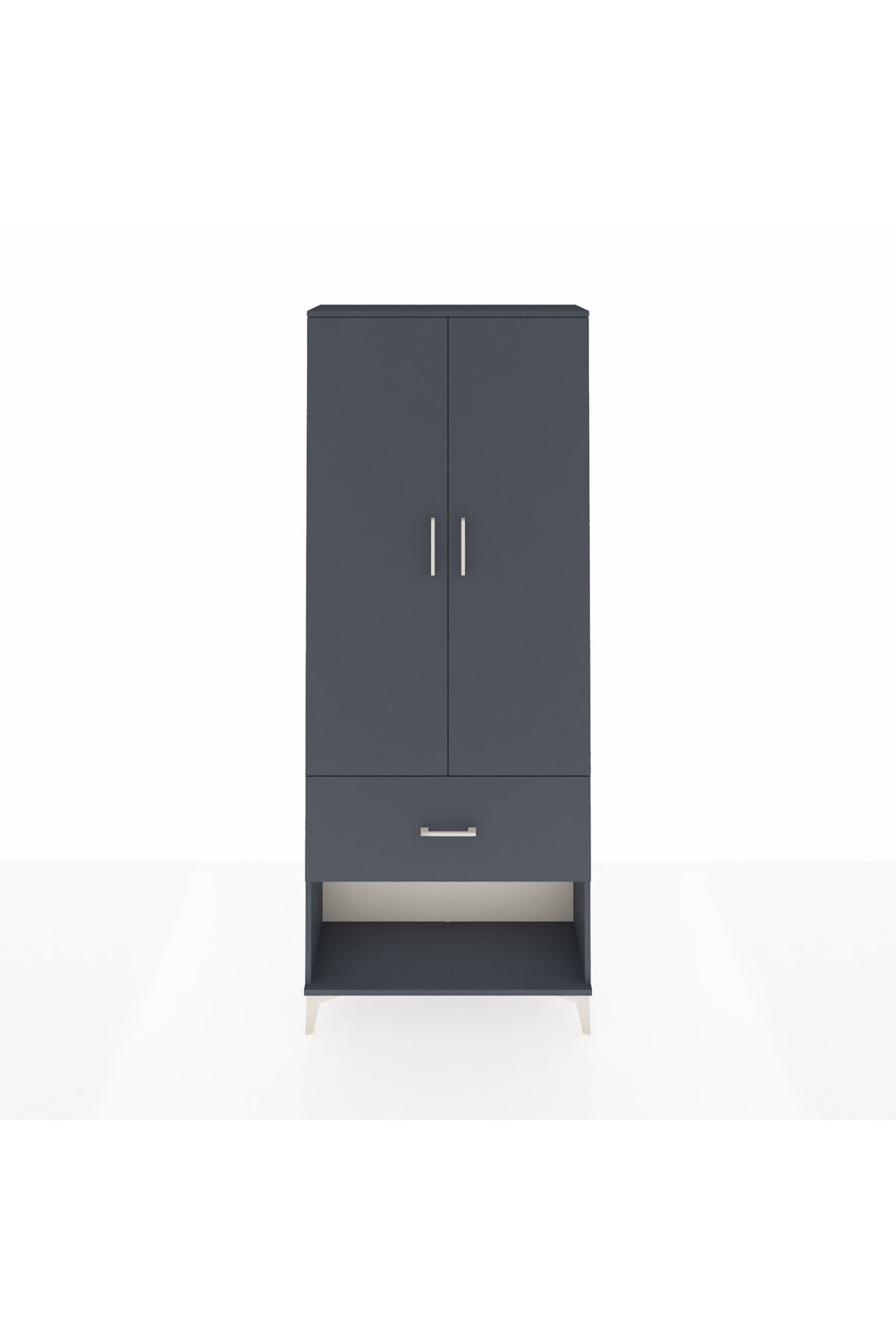 Arges Dolap 3 Raflı Tek Çekmeceli 2 Kapaklı 88x30x221 - S30M065V5A