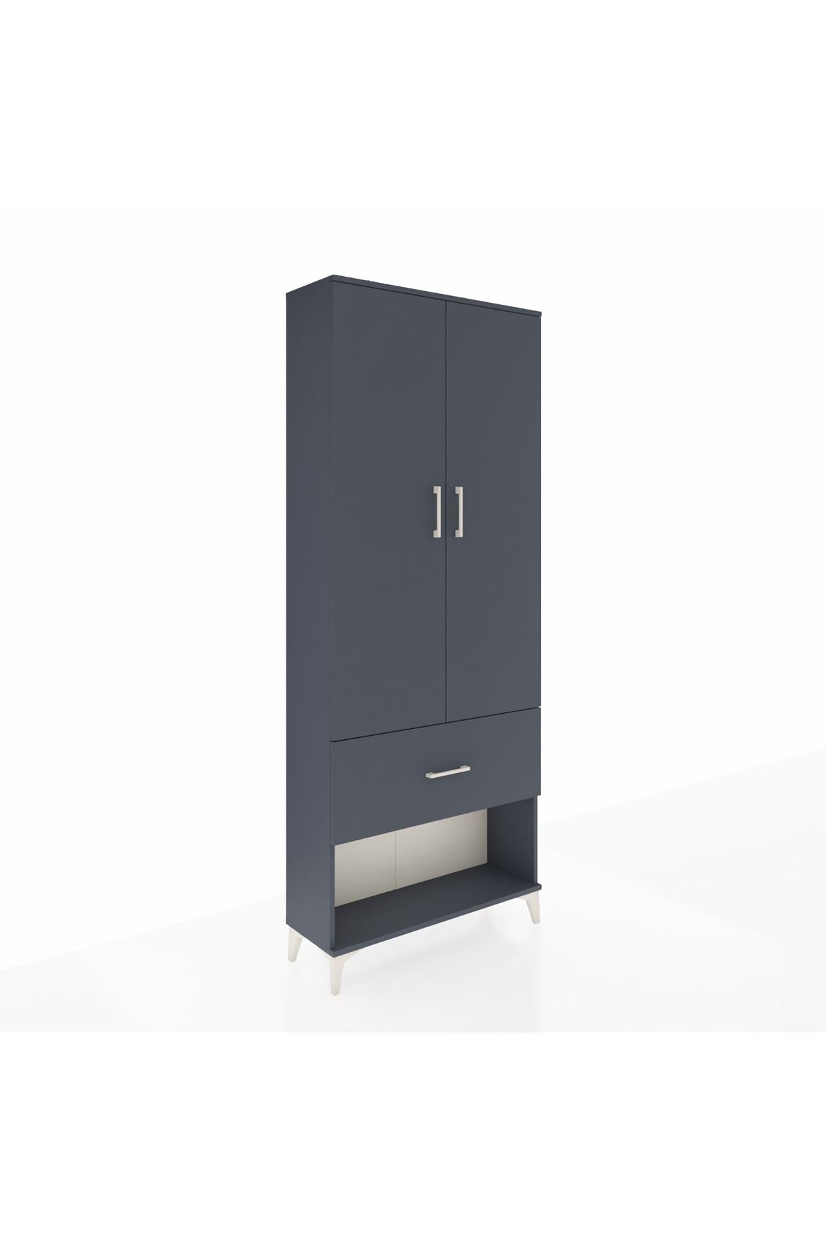 Arges Dolap 3 Raflı Tek Çekmeceli 2 Kapaklı 88x30x221 - S30M065V5A