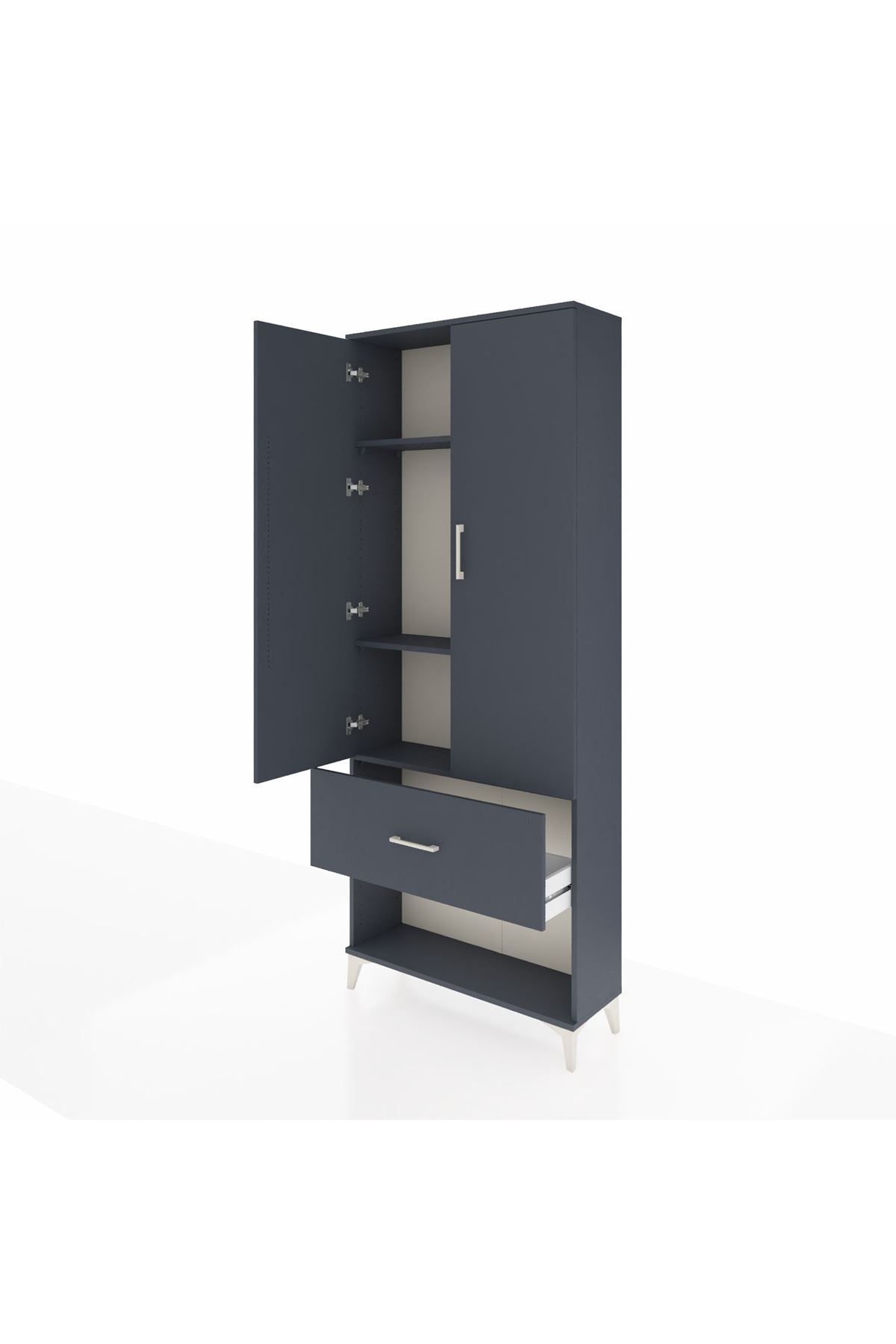 Arges Dolap 3 Raflı Tek Çekmeceli 2 Kapaklı 88x30x221 - S30M065V5A