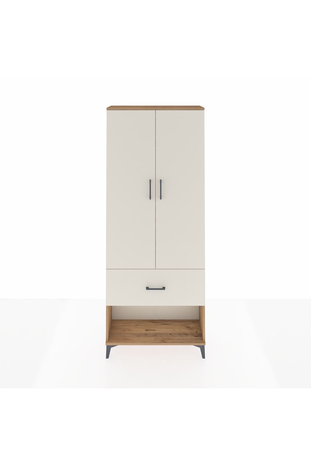 Arges Dolap 3 Raflı Tek Çekmeceli 2 Kapaklı 88x30x221 - S30M065V7A