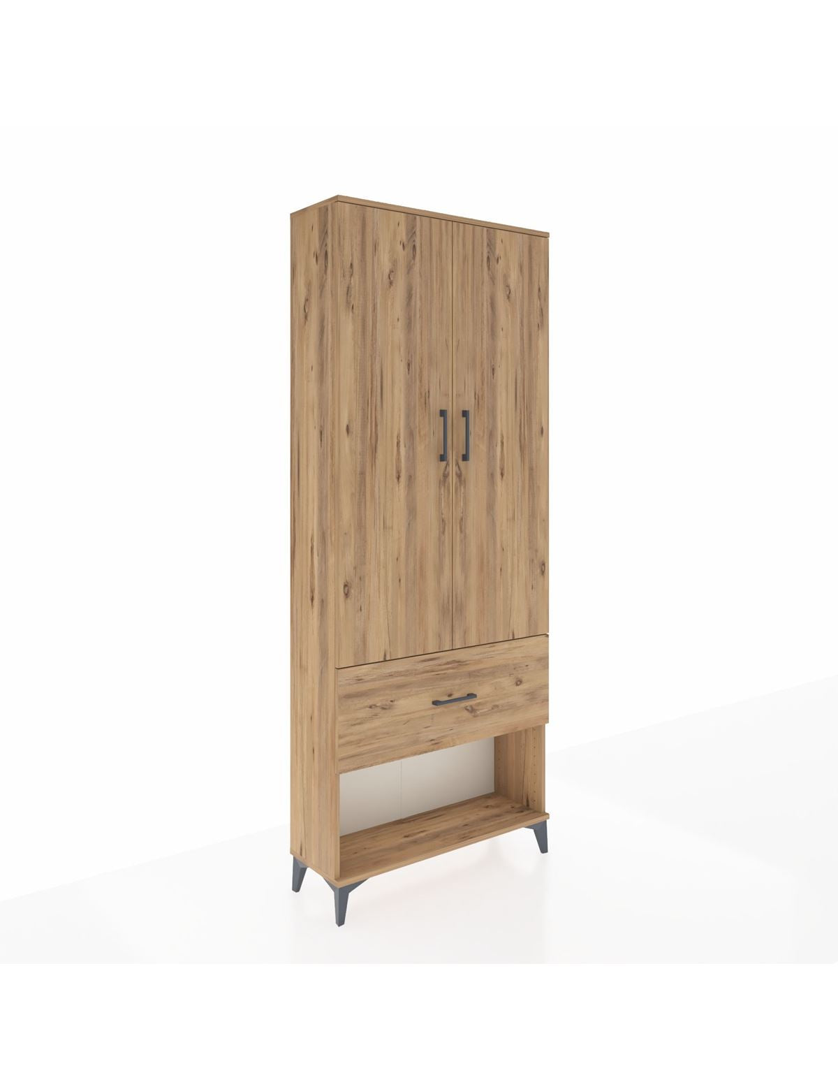 Arges Dolap 3 Raflı Tek Çekmeceli 2 Kapaklı 88x30x221 - S30M065V9A