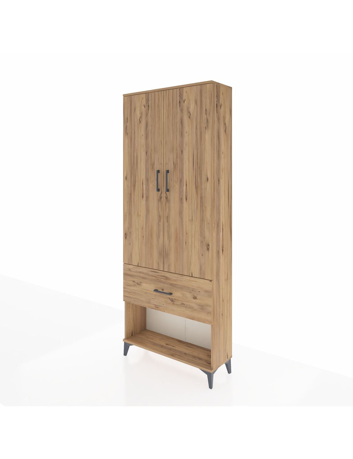 Arges Dolap 3 Raflı Tek Çekmeceli 2 Kapaklı 88x30x221 - S30M065V9A