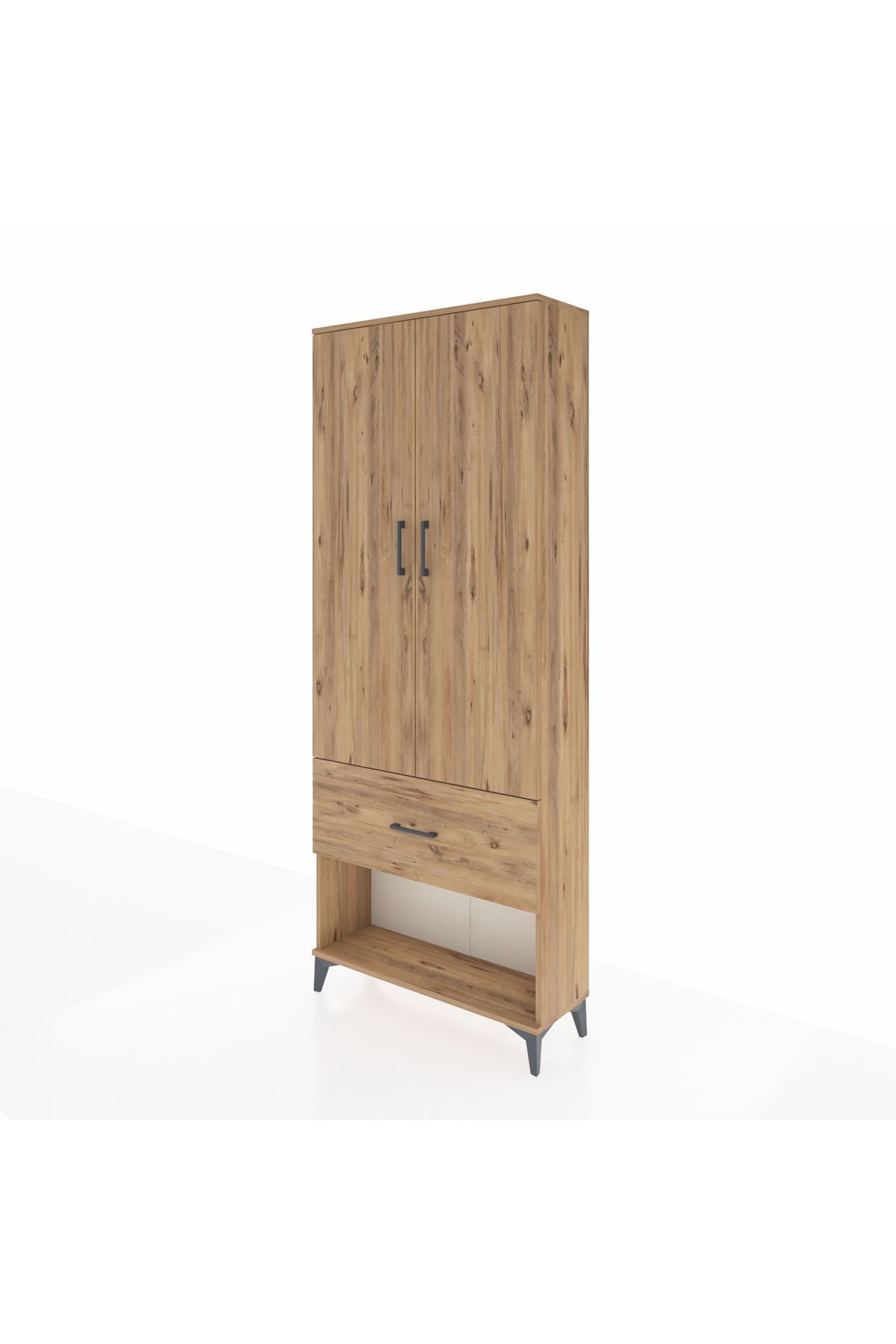 Arges Dolap 3 Raflı Tek Çekmeceli 2 Kapaklı 88x30x221 - S30M065V9A