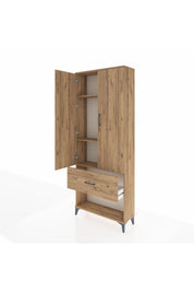 Arges Dolap 3 Raflı Tek Çekmeceli 2 Kapaklı 88x30x221 - S30M065V9A