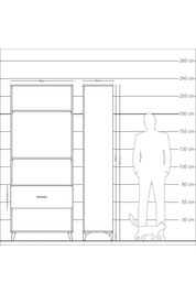 Arges Dolap 3 Raflı Tek Çekmeceli 88x30x221 - S30M066V2A