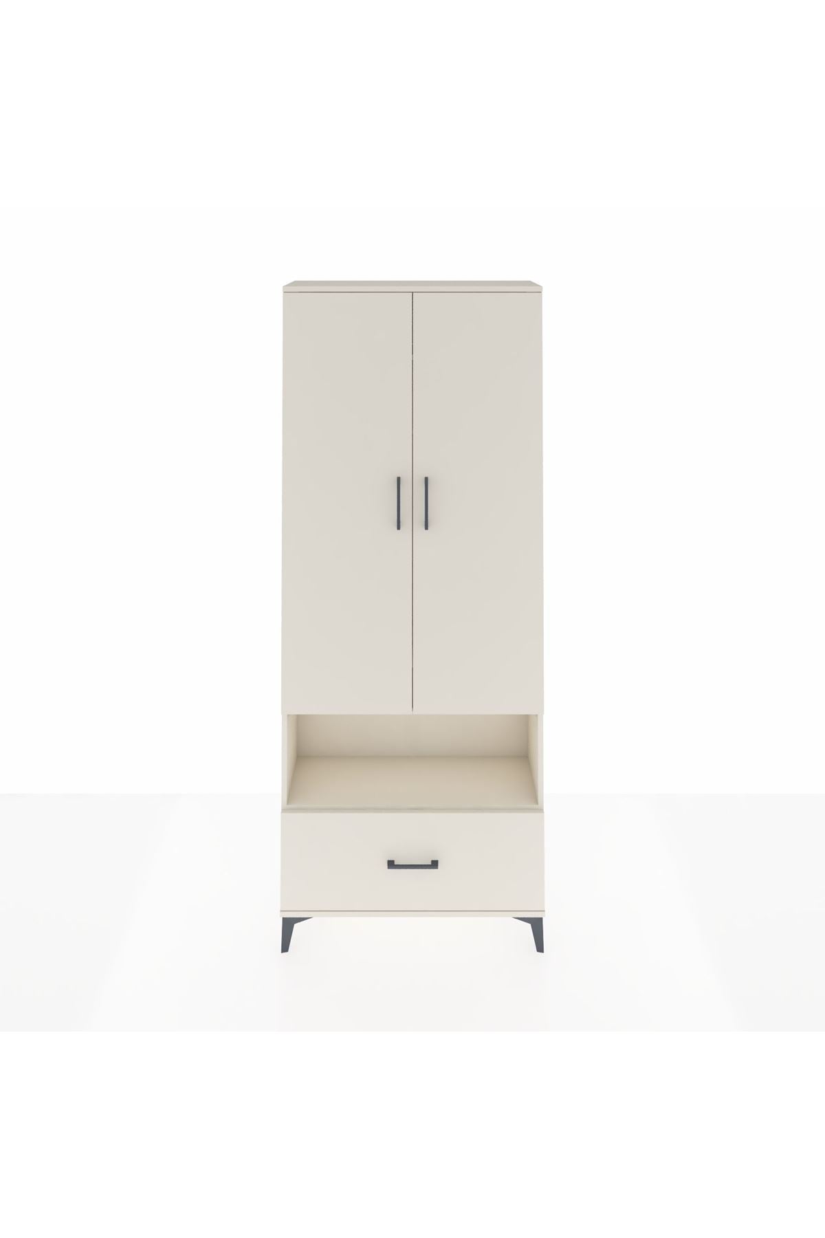 Arges Dolap 3 Raflı Tek Çekmeceli Tek Askılı 88x30x221 - S30M067V1A