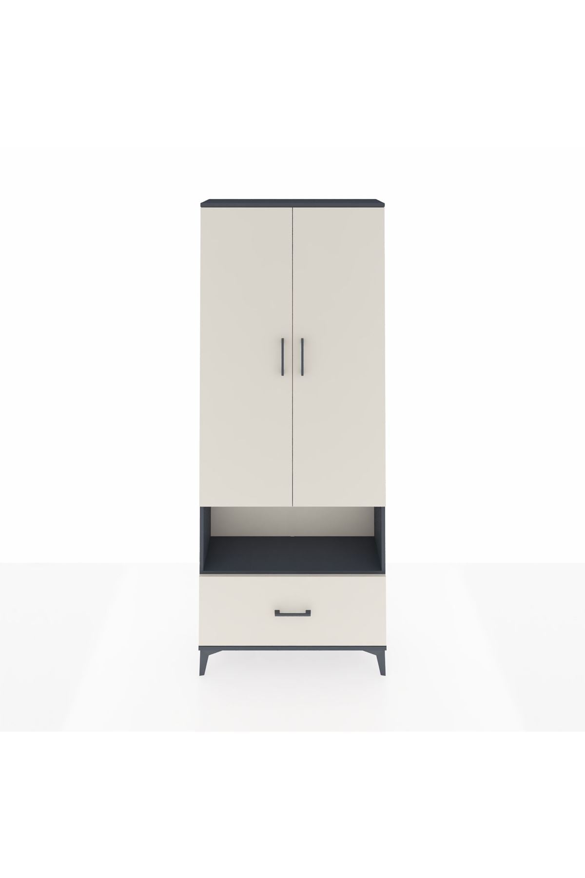 Arges Dolap 3 Raflı Tek Çekmeceli Tek Askılı 88x30x221 - S30M067V4A