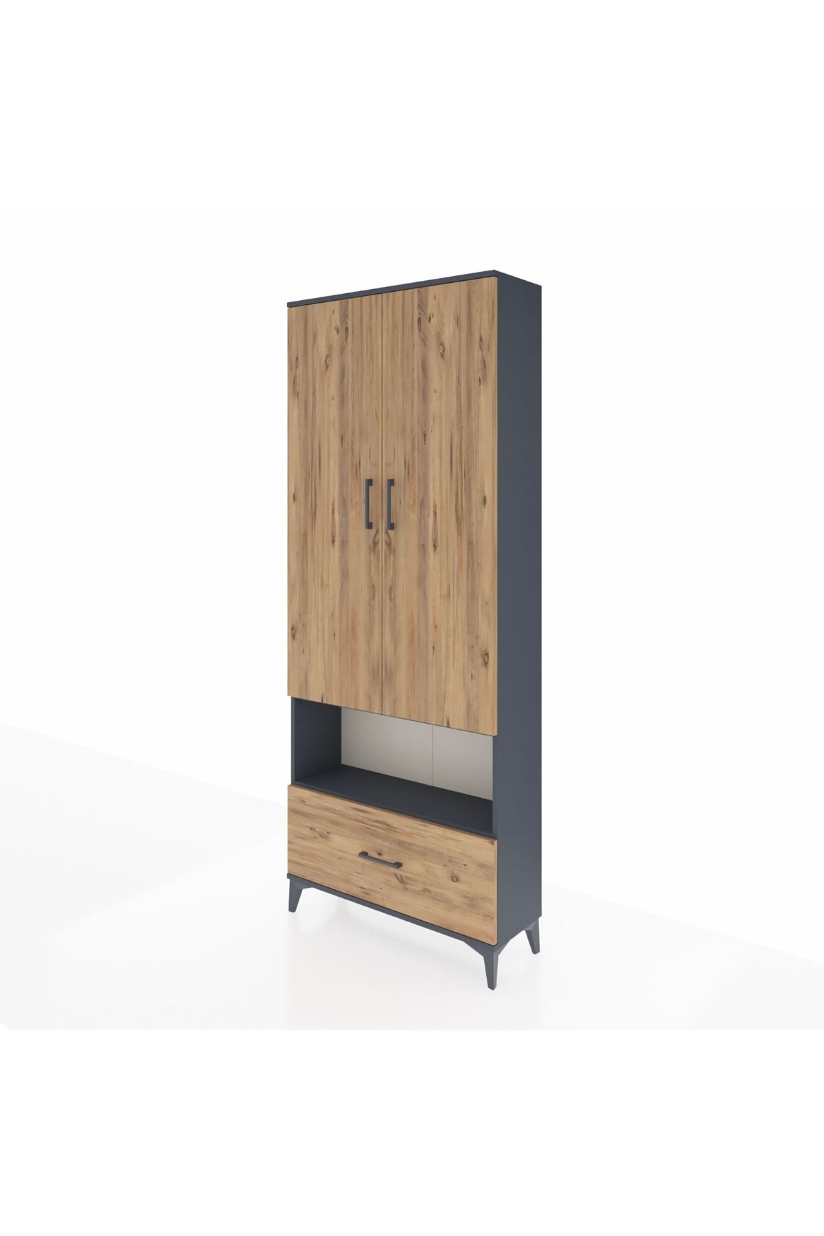 Arges Dolap 3 Raflı Tek Çekmeceli Tek Askılı 88x30x221 - S30M067V6A
